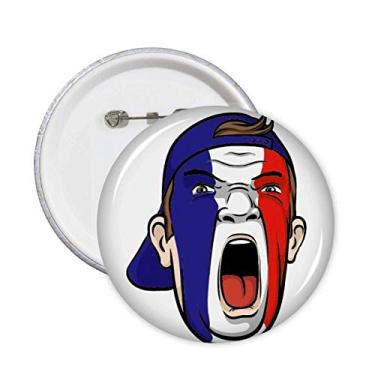 Imagem de Broche de cabeça de maquiagem com bandeira da França para decoração de 5 peças