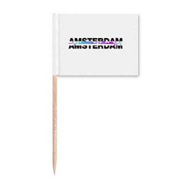Imagem de City Radio Amsterdam Building bandeiras de palito de dente marcador para decoração de festa