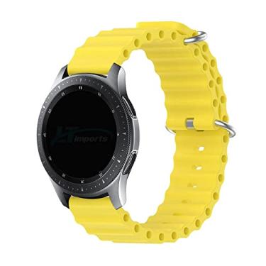 Imagem de Pulseira 22mm Ondas compativel com Samsung Galaxy Watch 3 45mm - Galaxy Watch 46mm Sm-R800 - Gear S3 Frontier - Amazfit GTR 4 - Marca LTIMPORTS (Amarelo)