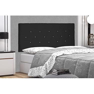 Imagem de Cabeceira Painel Estofada Queen Cama Box Casal Suspensa 1,60 M - Tânia (Suede, Preto)