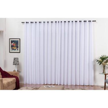 Imagem de Cortina Oxford 2M Decoração Sala Quarto Branca Para Varão