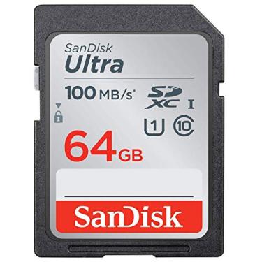 Imagem de SanDisk Cartão de memória Ultra SDXC UHS-I de 64 GB - 100 MB/s, C10, U1, Full HD, cartão SD - SDSDUNR-064G-GN6IN