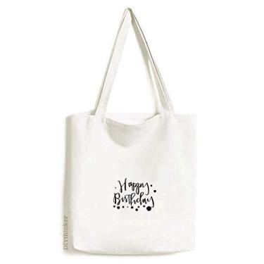 Imagem de Sacola de lona Happy Birthday Gifts Blessing Best Wishes bolsa de compras casual bolsa de mão