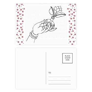 Imagem de Religion Customs Mão Vaso Padrão Natal Flor Celebração Cartão Postal Cartão Cartão Bênção