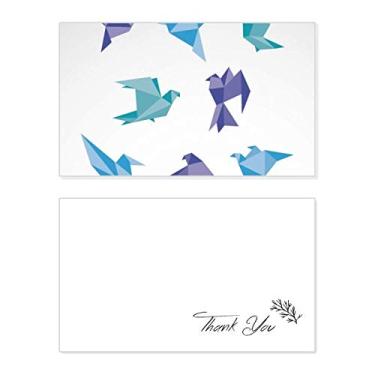 Imagem de Origami colorido padrão de pombo abstrato cartão de agradecimento aniversário aniversário saudação casamento agradecimento