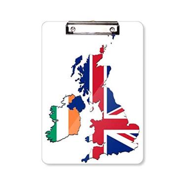 Imagem de Union Jack UK Grã-Bretanha Irlanda Mapa Country Prancheta Pasta de Escrita Placa de Apoio A4