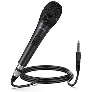 Imagem de Microfone de karaokê, microfone vocal dinâmico Fifine para alto-falante, microfone portátil com fio com interruptor de ligar e desligar e cabo destacável de 14,24 m - K6