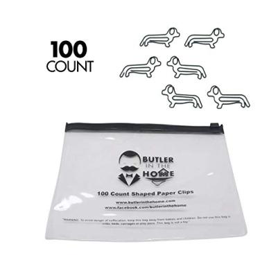 Imagem de Clipes de papel Butler in the Home Dog Dachshund ótimo para colecionadores de clipe de papel ou amantes de cães e animais de estimação, Black 100 Count Refill Bag (No Tin)