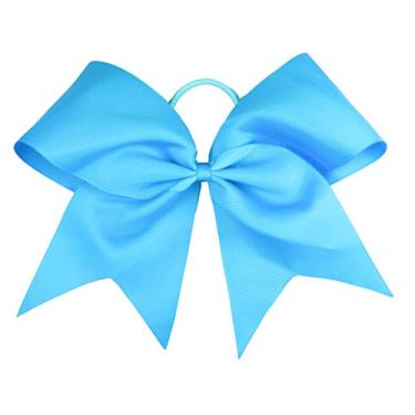 Imagem de (2pc 6" Cheer Bows--Turquoise) - HipGirl Girls Women 15cm Jumbo Cheer Bow Hair Pony Holder for High School College Cheering Cheer Leader Uniform (10pc Cheer Bow--Turquoise)