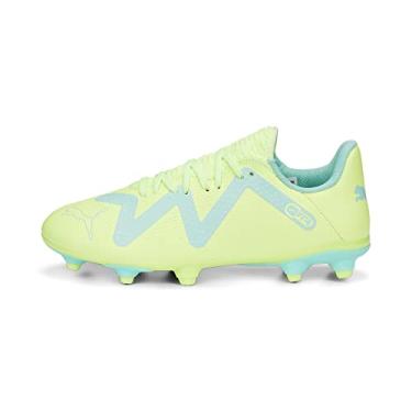 Imagem de PUMA Future Play Firm Ground/Futebol Artificial Ground (Criança Pequena/Criança Grande) Amarelo Rápido/PUMA Preto/Hortelã Elétrico 2 Criança Pequena M, Fast Yellow/PUMA Black/Electric Peppermint, 2