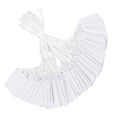 Imagem de joycraft 500 etiquetas de preço com cordão anexado, etiquetas brancas de 2,2 x 3,5 cm, etiquetas de presente de papel em branco, etiquetas de exibição de marcação de preço para roupas de joias de