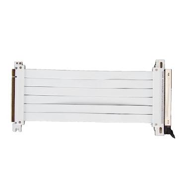 Imagem de Cabo Extensor PCIE 3.0 X16, Adaptador de Cabo PCIE 3.0 X16 de 180 Graus, Cabo de Extensão de Placa Gráfica PCIE 3.0 X16, Cabo de Extensão de Placa Gráfica GPU de Porta PCI E (Branco)