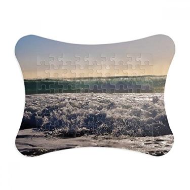 Imagem de Moldura de quebra-cabeça de imagem natureza natureza onda de água do oceano sol decoração de imagem ornamento de jogo quebra-cabeça