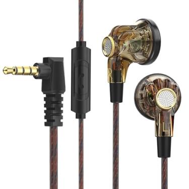 Imagem de Stebcece Fones de ouvido QKZ DM1 com fio com cancelamento de ruído e microfone embutido para jogos e música