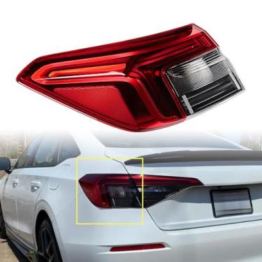 Imagem de Astra Depot Substituição de lente vermelha transparente para Honda Civic Sedan 2022-2023 2024 Honda Civic Sedan Brake Turn Signal Side Reflector Tail Lamp Driver Side