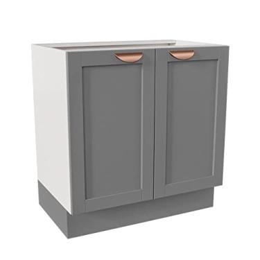 Imagem de Balcão 2 Portas 80cm sem Tampo Arizona Cabecasa Madeiramadeira Branco/cinza Claro