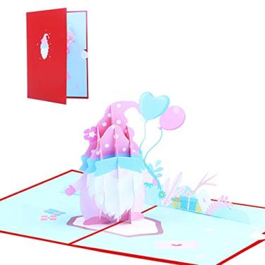 Imagem de lanema 3D para cartões de dia dos namorados cartões de gnomo para esposa marido postca cartão de felicitações com envelope