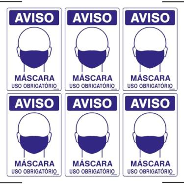 Imagem de Combo 6 Placas De Sinalização Aviso Máscara Uso Obrigatório 20x30 Ekomunike - P-37/4 F9e