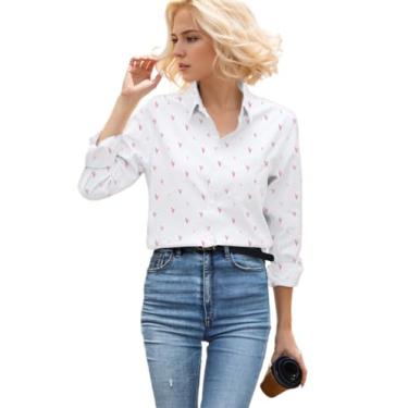 Imagem de SANGTREE Camisa xadrez de flanela de manga comprida para meninas e mulheres, camisas de botão, 3 meses - EUA 2GG, Coração de manga comprida, GG