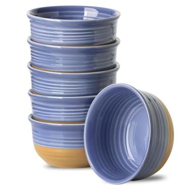 Imagem de Hasense Tigelas de sopa de porcelana, 590 ml, conjunto de 6 tigelas pequenas para cozinha, ótimas para cereais, lanches, arroz, sopa, sorvete, sobremesa, lava-louças e micro-ondas, roxo
