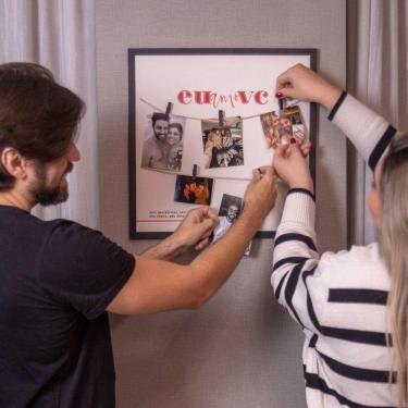 Imagem de Mural De Fotos Varal com Prendedores - Eu e Você