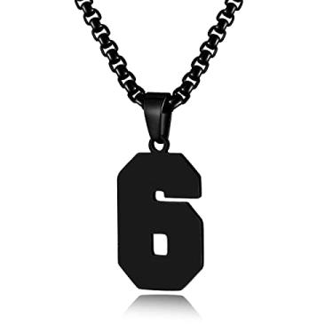 Imagem de HSWYFCJY Colar com números de ouro para homens, pingente de corrente de números de atletas de aço inoxidável, joia esportiva personalizada para meninos, basquete, beisebol, futebol, hóquei no gelo