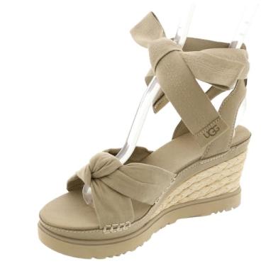 Imagem de UGG Sandália anabela alpargata infantil Ileana Wrap, Arena, 8