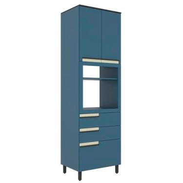 Imagem de Torre Quente 70cm 2 Portas 3 Gavetas Cozinha Flórida Azul Órion
