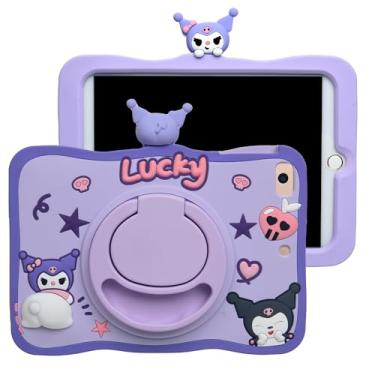 Imagem de Capa de desenho animado para iPad Mini 1/2/3/4/5 7,9 polegadas, suporte de silicone macio MONEHOYSY [à prova de quedas, à prova de choque, antiderrapante] Capa traseira com suporte traseiro para
