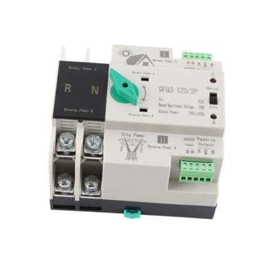 Imagem de Interruptor de Transferência Automática de Potência Dupla 230V, Seguro para Rede Fotovoltaica Retardador de Chama PC Sincronismo 2P Interruptor de Alimentação Controlador 50/60Hz Mini para Fonte (63A)
