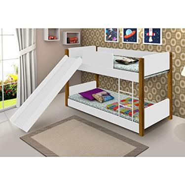 Imagem de Beliche Infantil Com Escorregador Juvenil Valentina - Branca E Mel