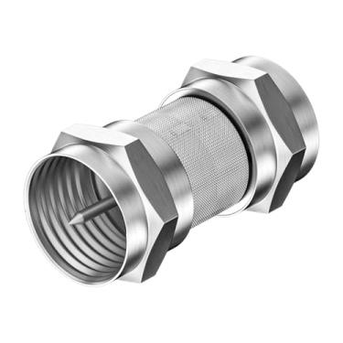 Imagem de Goupchn Conector coaxial macho para macho tipo F 75 Ohm, adaptadores coaxiais RG6, pacote com 2 para cabos coaxiais, TV montada na parede, placas de parede, antena, divisor, amplificador