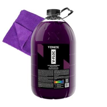 Imagem de Shampoo Lava Autos Automotivo Concentrado Neutro V-Floc 5L Vonixx + Pano Microfibra