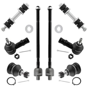 Imagem de WEDOAUTO 8 peças de elos de extremidade da barra oscilante dianteira + extremidades de direção internas e externas + juntas esféricas inferiores aptas para Hyundai Accent 1995 1996 1997 1998 1999 GL