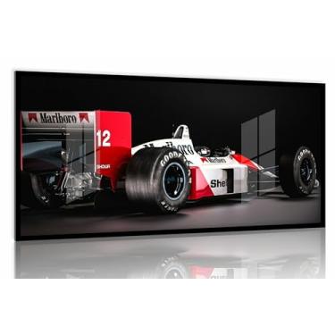 Imagem de Quadro Decorativo Marlboro F1 Honda Senna 130x60 Moldura preta 2x2 cm