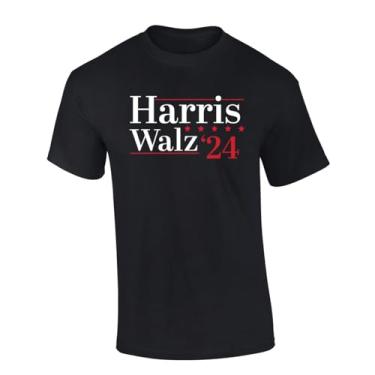 Imagem de Trenz Shirt Company Camiseta masculina estampada Harris Walz '24 Stars, Preto, G