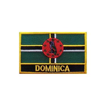 Imagem de Ruoming 1 PÇ Patch de bandeira da Dominica bordado a ferro ou costurado tático militar nacional Dominica (Dominica)
