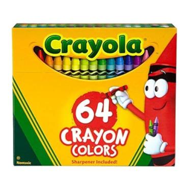 Imagem de Crayola Conjunto de giz de cera, 9,5 cm, permanente/impermeável, 64/BX, sortido, vendido como 1 caixa