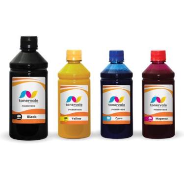Imagem de Kit 4 Tinta Para HP 10 88 940 82 1,25 Litros CMYK Pigmentado - Toner V