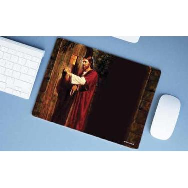 Imagem de Mouse Pad Emborrachado Personalizado Grande Jesus Bate a Porta - Deluz