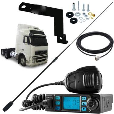 Imagem de Rádio Px 80 Canais RP-50 Antena Argentina Black Cabo 5,5m Suporte Caro
