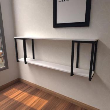 Imagem de Aparador industrial branco off white moderno cantinho café escritorio 