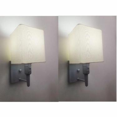 Imagem de Kit/2 Arandela Quadrada Md-2019 Cinza C/ Inter Liga e Desl Cúpula em T