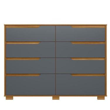 Imagem de Cômoda Georgia 8 Gavetas - Moval, Freijó/Cinza