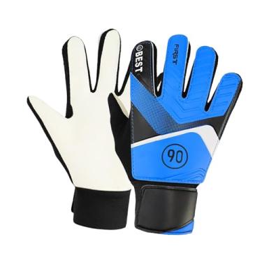 Imagem de kowaku Luvas de goleiro Luvas de goleiro, alto desempenho, anticolisão antiderrapante, palma de látex de forte aderência para treinamento para meninos e, azul