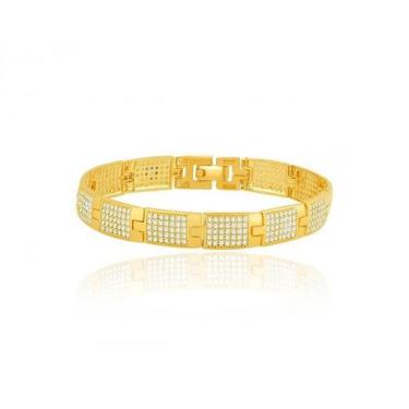 Imagem de Bracelete de Ouro 18K Ouro Com Pedras - Elegancy Joias
