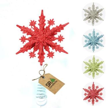 Imagem de Enfeite Ponteira Floco de Neve 25x13 cm - Arvore de Natal - Wincy, VER