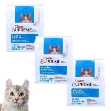 Imagem de Kit Com 3 Quatree Supreme Ração Para Gatos Castrados + 7 Sênior Salmão