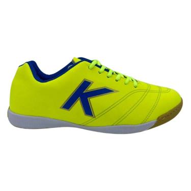 Imagem de Chuteira Kelme Futsal Sin Rush FS Salão Amarela Azul FS 636