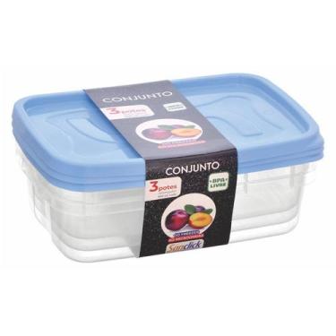 Imagem de Conjunto c/ 3 Potes Retangulares Graduados 800 ml - SANTANA